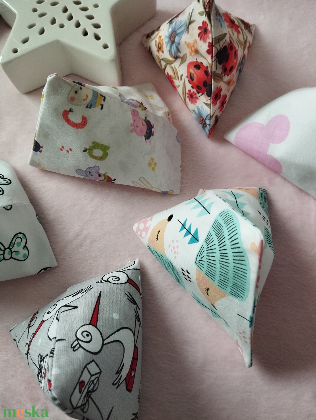 Háromszög formájú babzsák , 6db - játék & sport - készségfejlesztő és logikai játék - oktató játékok - Meska.hu