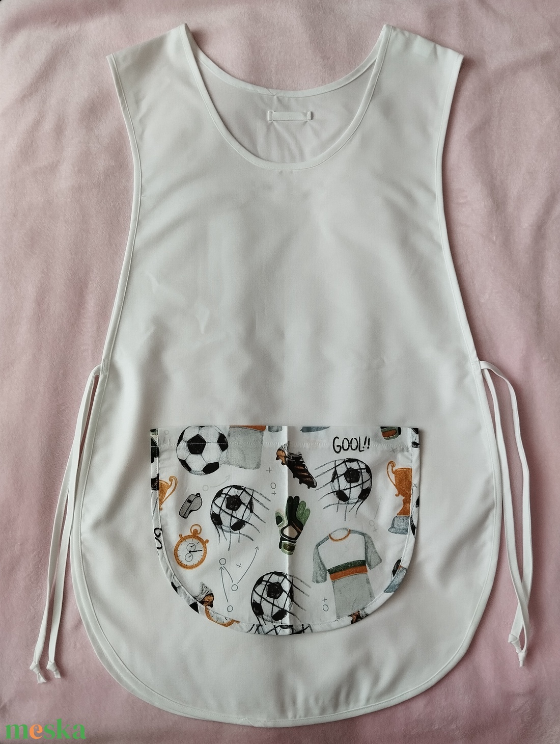 Női fehér lapköpeny,mintás zsebbel , ovis , munkaruha  - ruha & divat - női ruha - tunika - Meska.hu