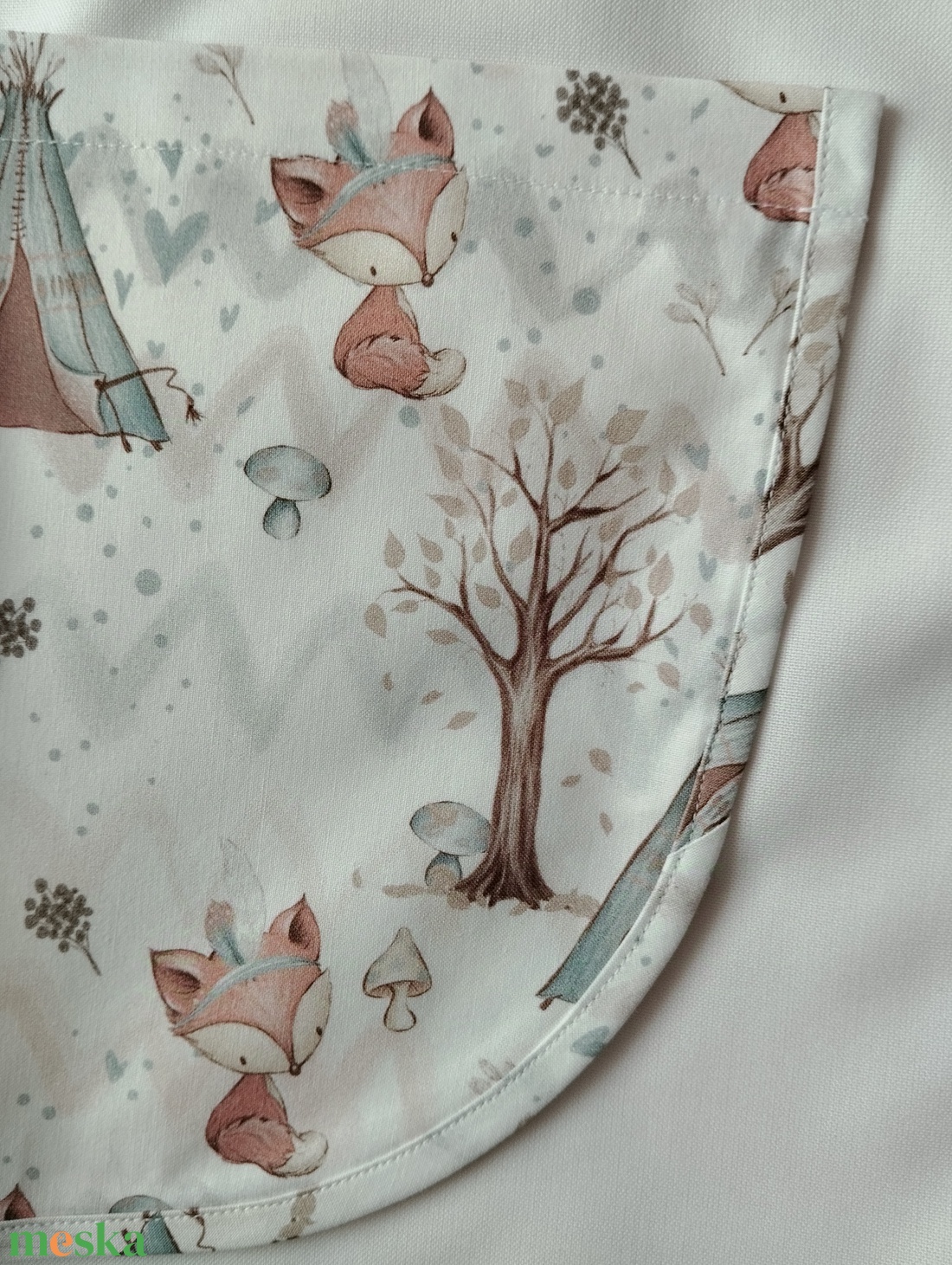 Női fehér lapköpeny, Róka  mintás zsebbel , ovis , munkaruha  - ruha & divat - női ruha - tunika - Meska.hu