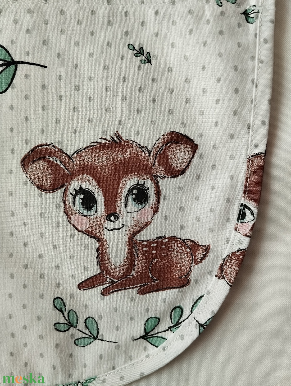 Női fehér lapköpeny, Őz mintás zsebbel , ovis , munkaruha  - ruha & divat - női ruha - tunika - Meska.hu