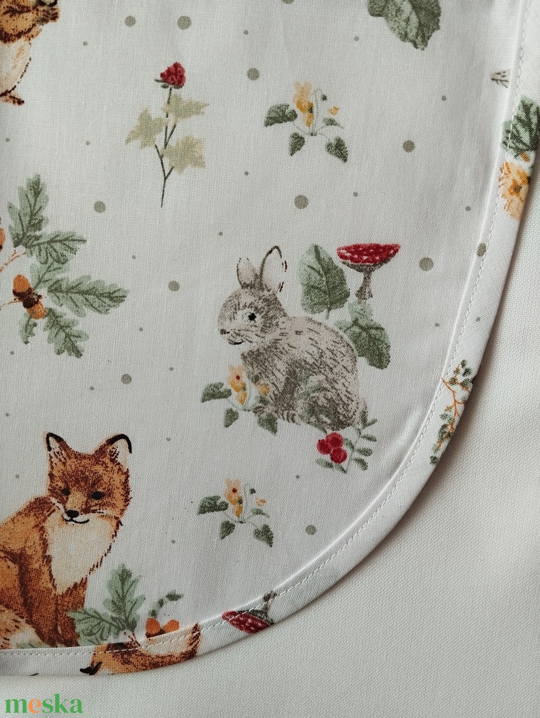 Női fehér lapköpeny, Róka , Nyuszi �� mintás zsebbel , ovis , munkaruha  - ruha & divat - női ruha - tunika - Meska.hu