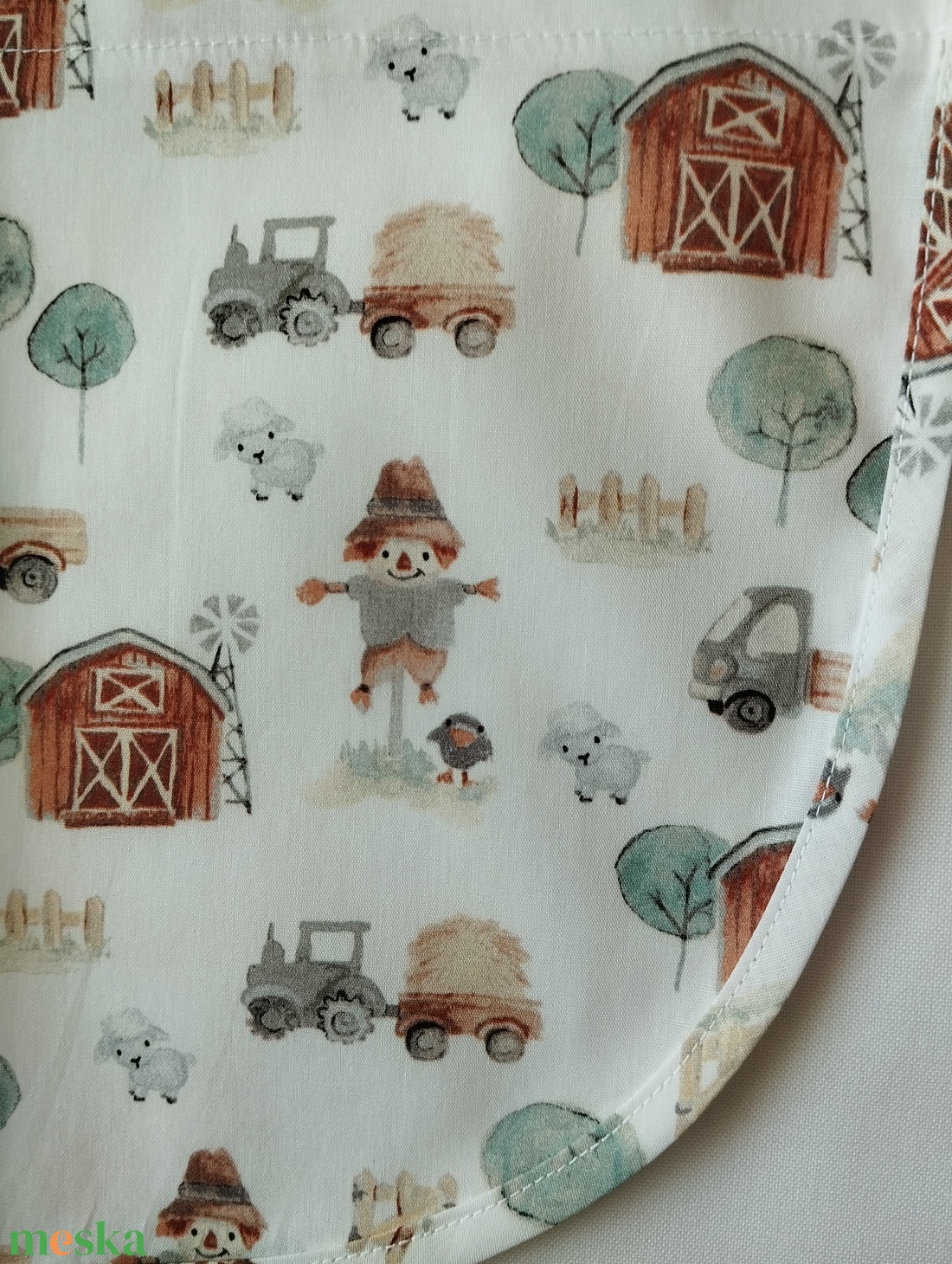 Női fehér lapköpeny, Farm �� mintás zsebbel , ovis , munkaruha  - ruha & divat - női ruha - tunika - Meska.hu