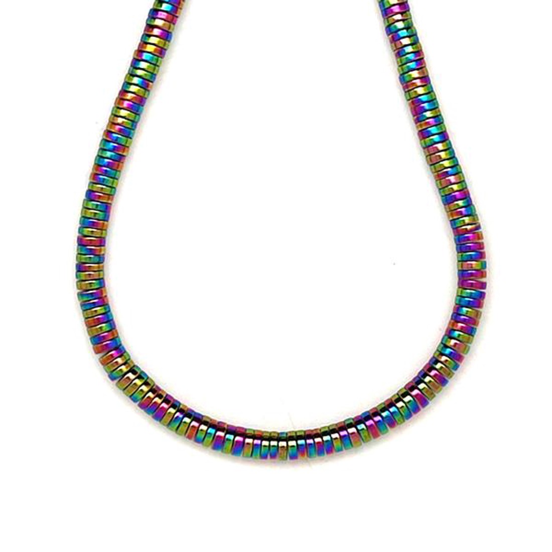 Hematit szinezett szivárvány korong 4x1mm  ékszerkészítő alapanyag (füzér) - kellékek & szerszámok - ásvány alapanyag - ásványfüzér - Meska.hu