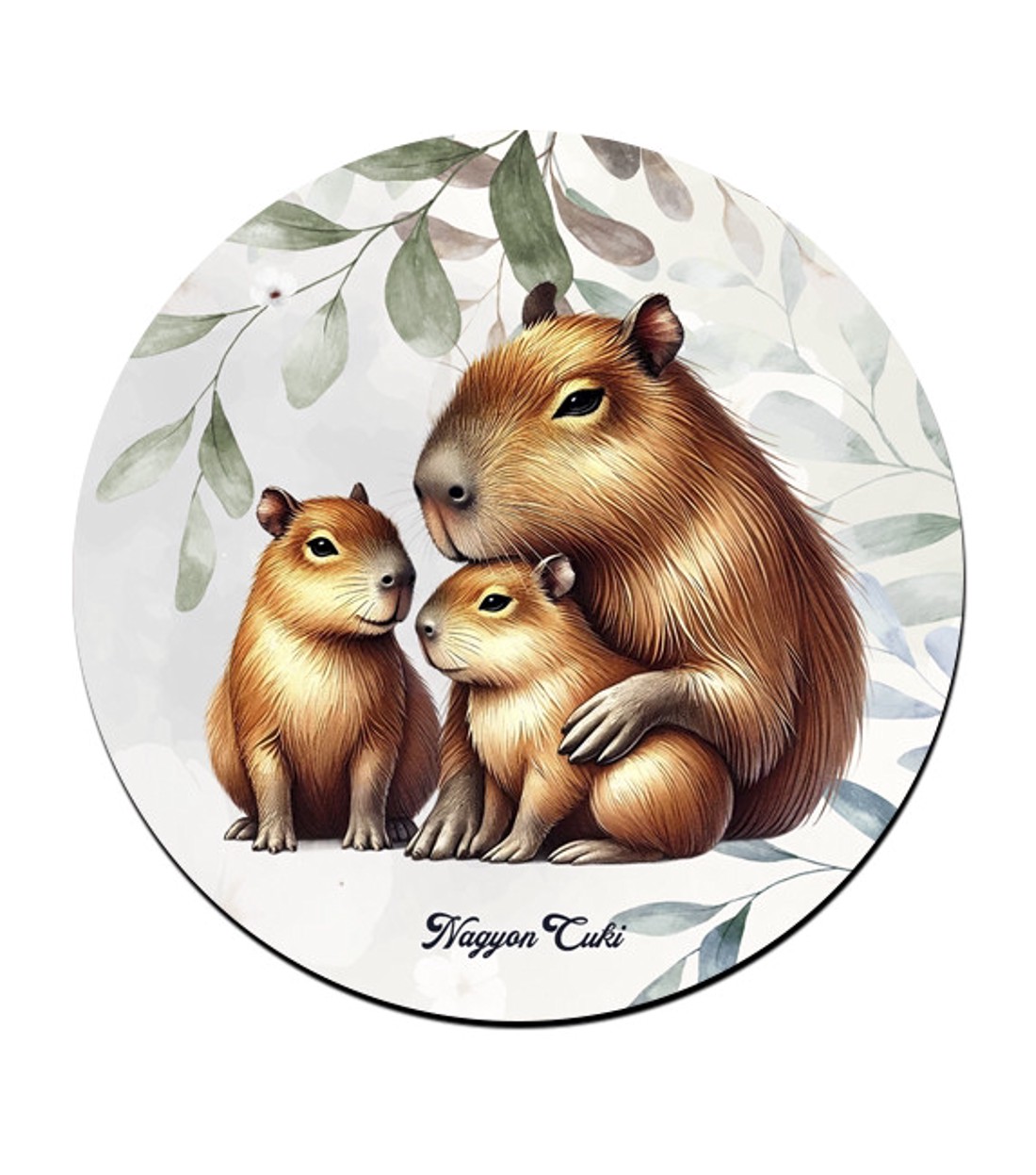 Capybara és a kölykök mintás pohár alátét -  - Meska.hu