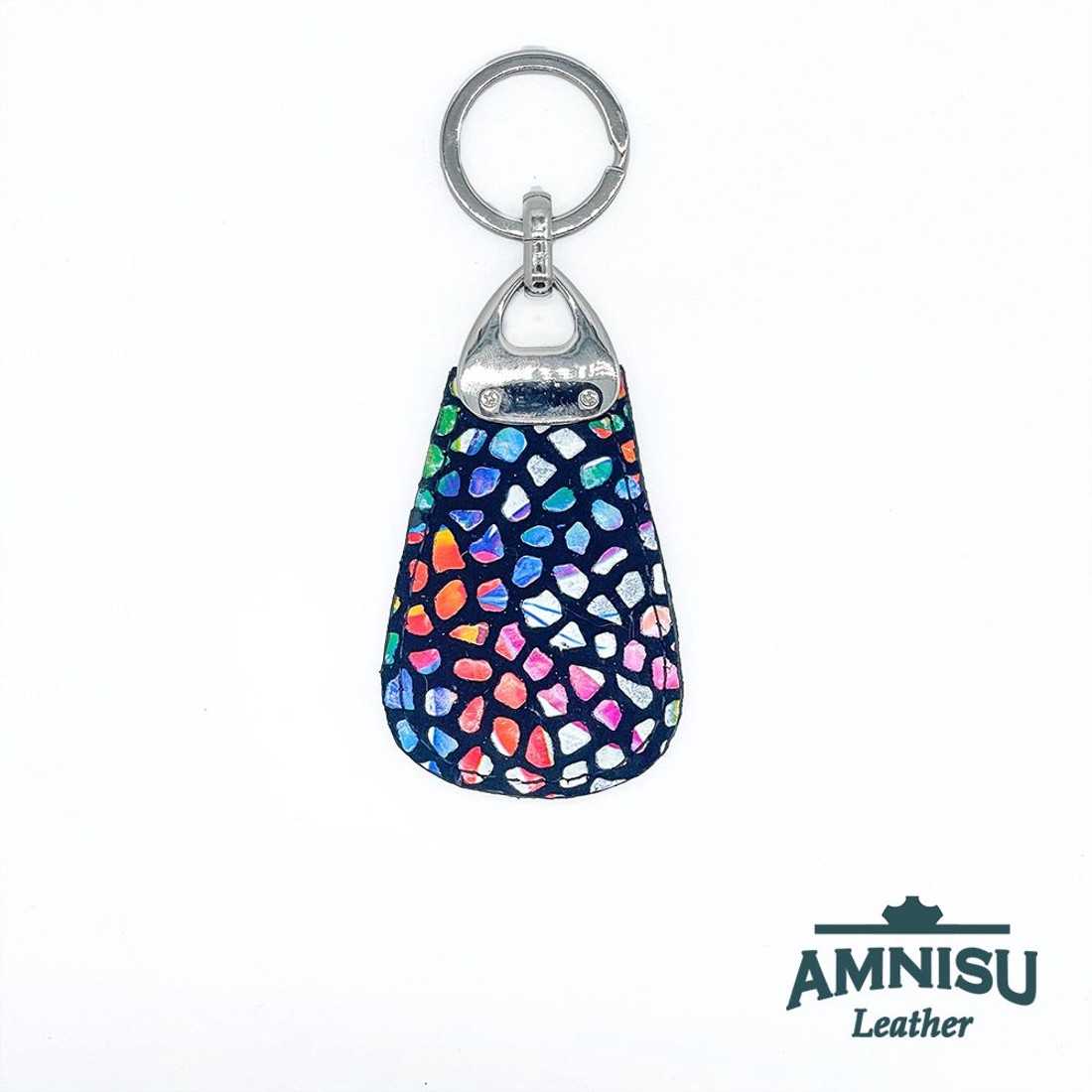 Színes mozaik mintás csepp alakú swarovski köves kulcstartó H8030 - táska & tok - kulcstartó & táskadísz - kulcstartó - Meska.hu