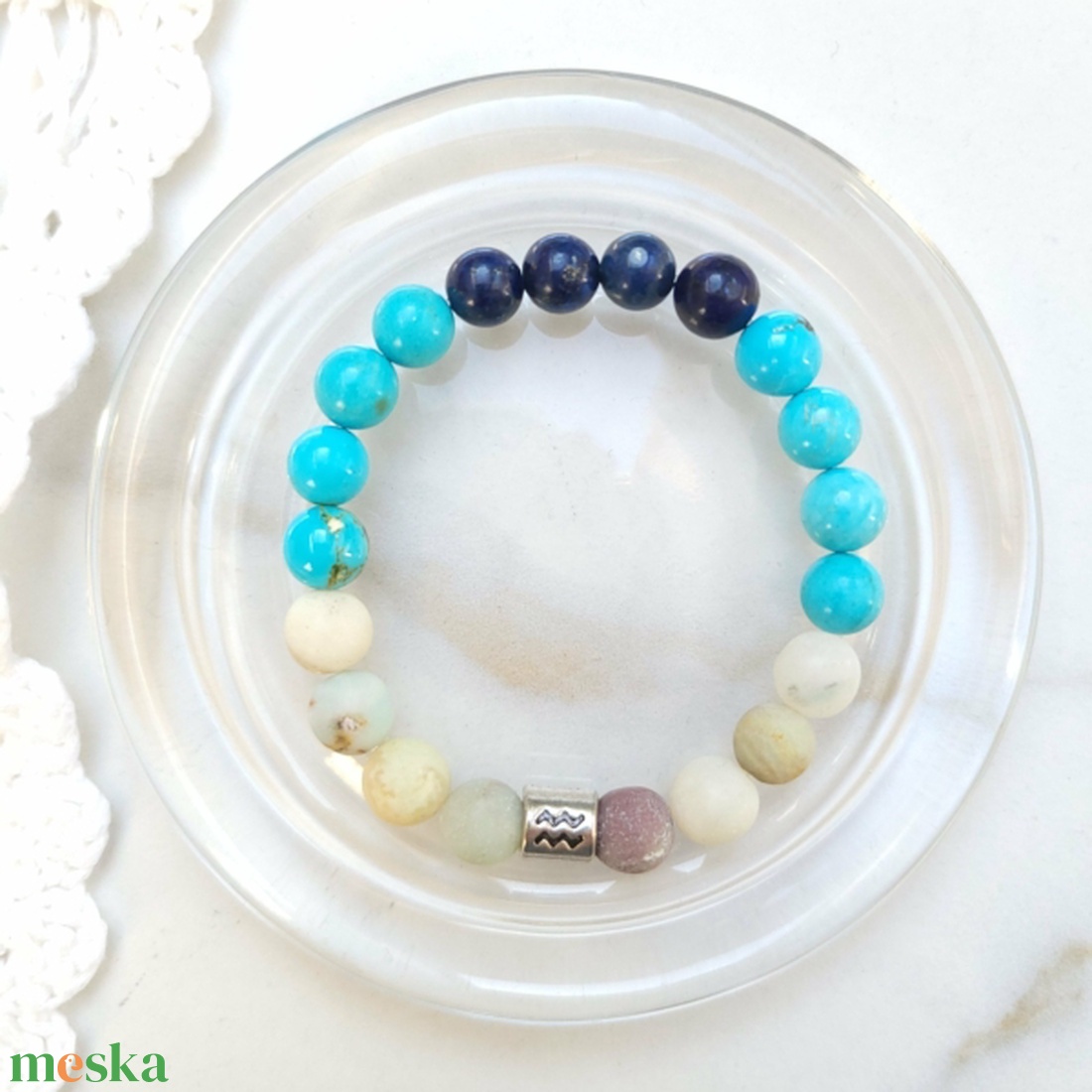 Horoszkópos karkötő - vízöntő - ékszer - karkötő - ásványkarkötő - Meska.hu