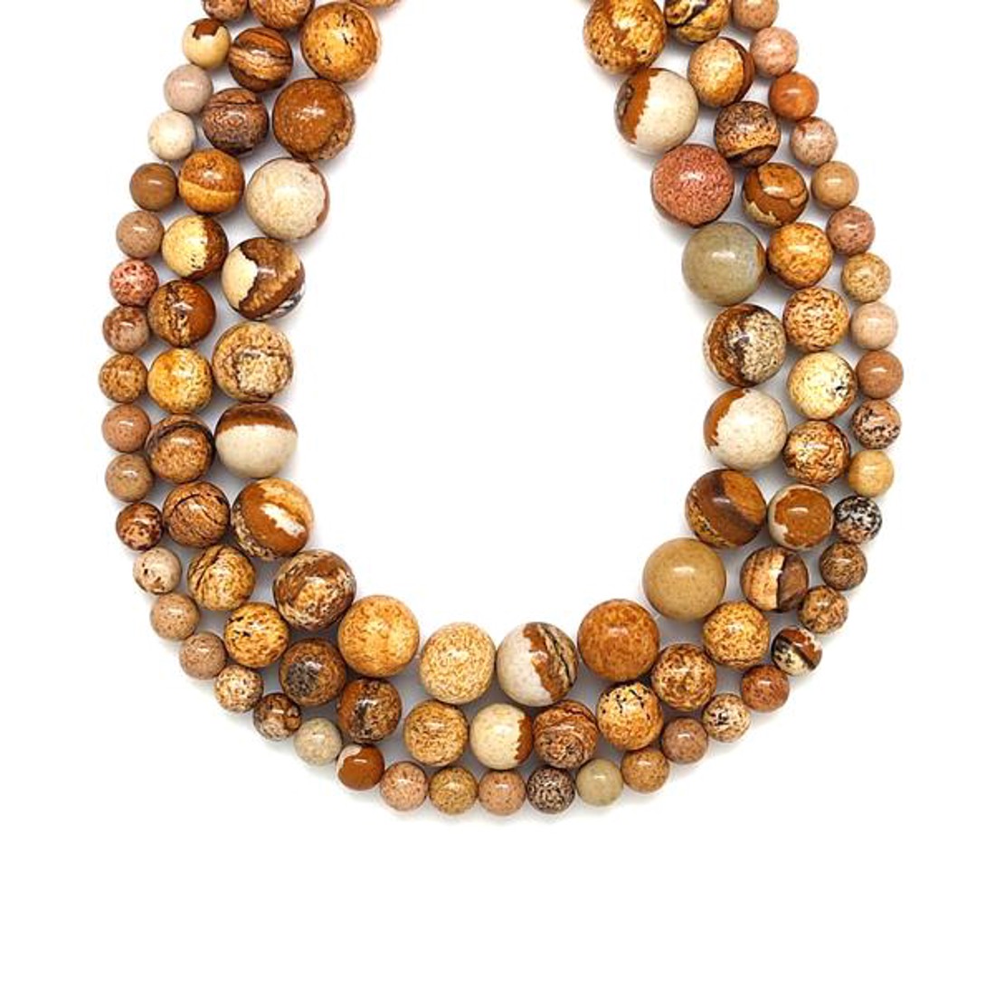 Jáspis kép golyó 8-9mm  ékszerkészítő alapanyag (füzér) - kellékek & szerszámok - ásvány alapanyag - ásványfüzér - Meska.hu