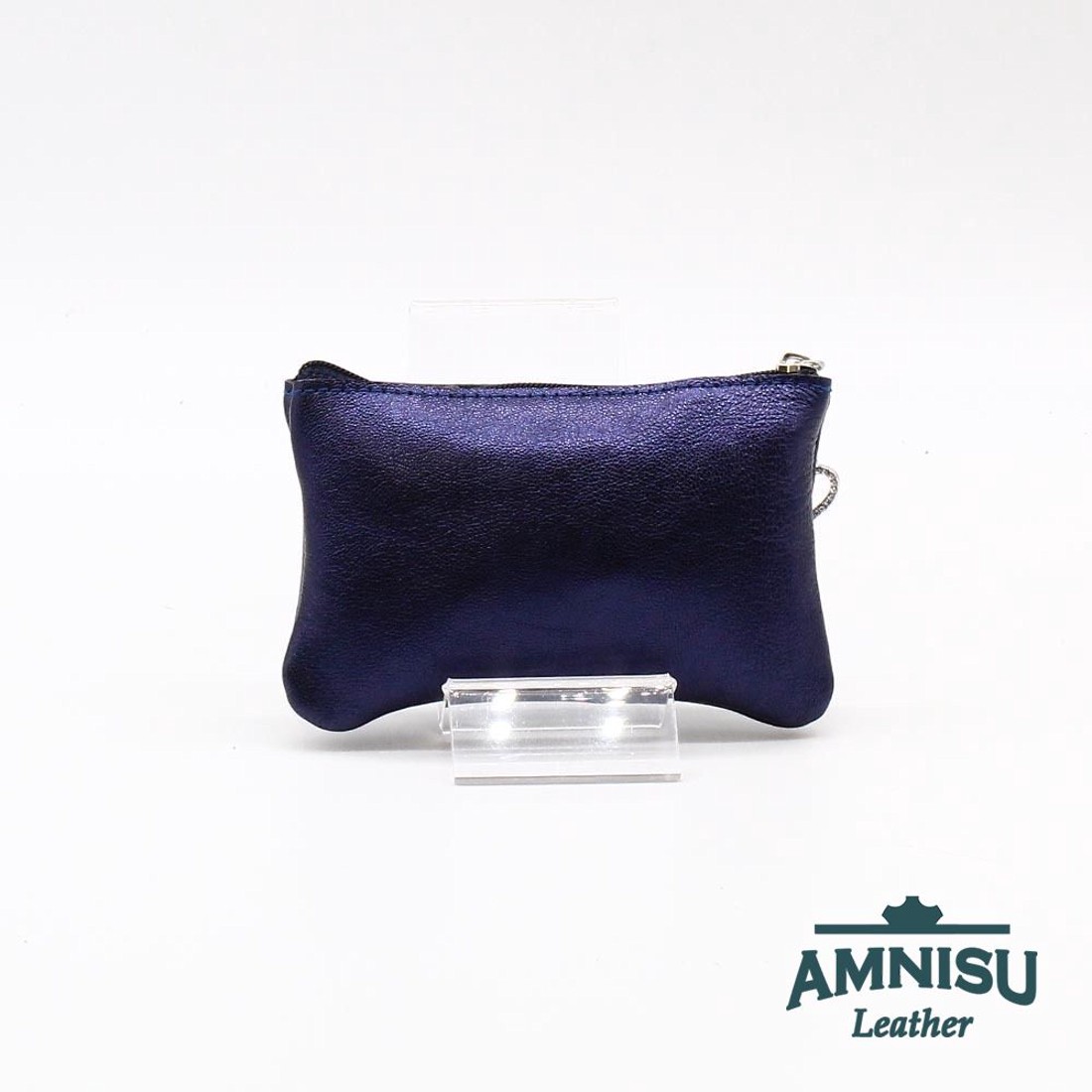 Metál sötétkék ívelt egy cipzáras kristály köves kulcstartó D6012 - táska & tok - kulcstartó & táskadísz - kulcstartó - Meska.hu