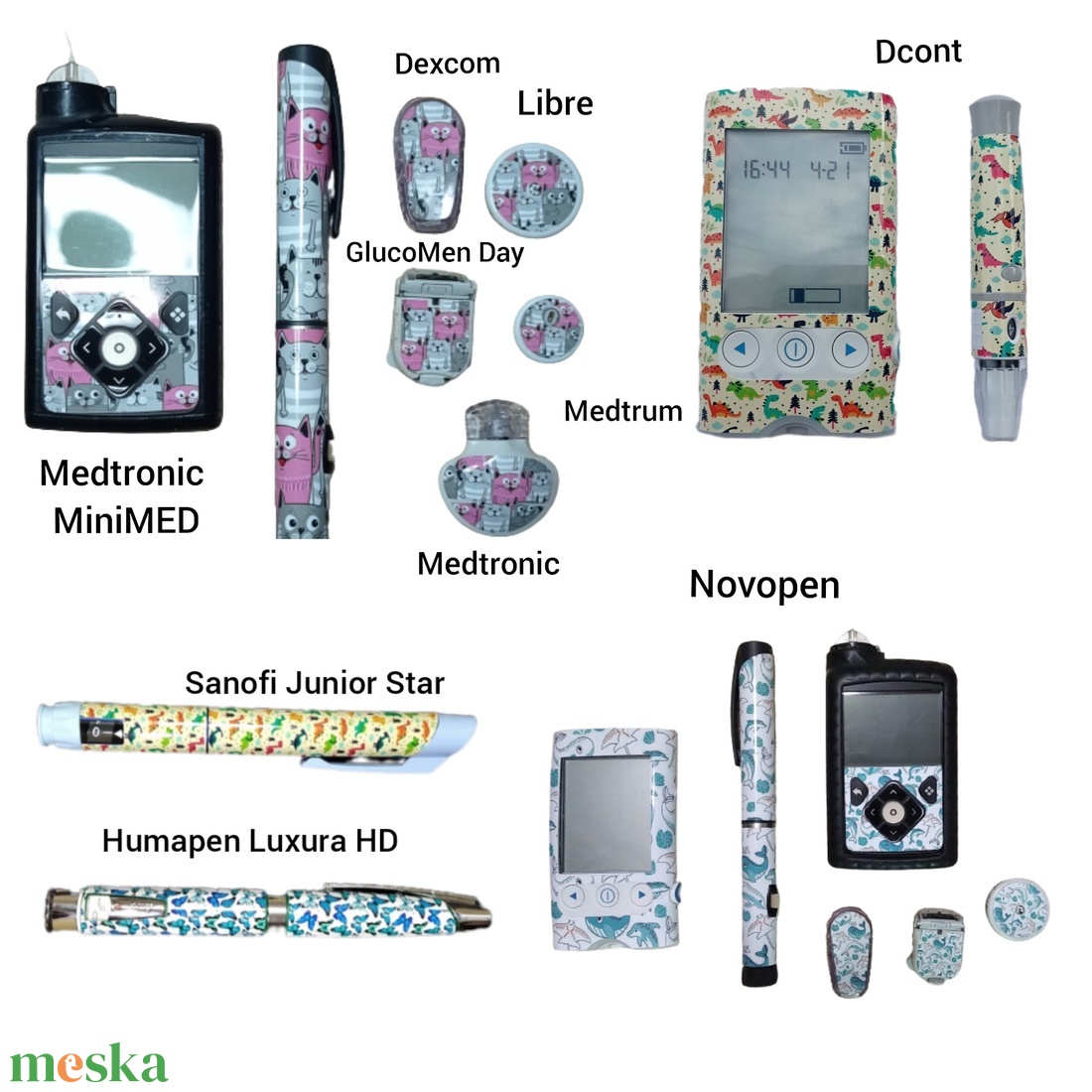 Szenzormatrica Medtronic, Libre, Dexcom, GlucoMen Day, Medtrum TouchCare - otthon & életmód - papír, írószer - matrica, matrica csomag - Meska.hu