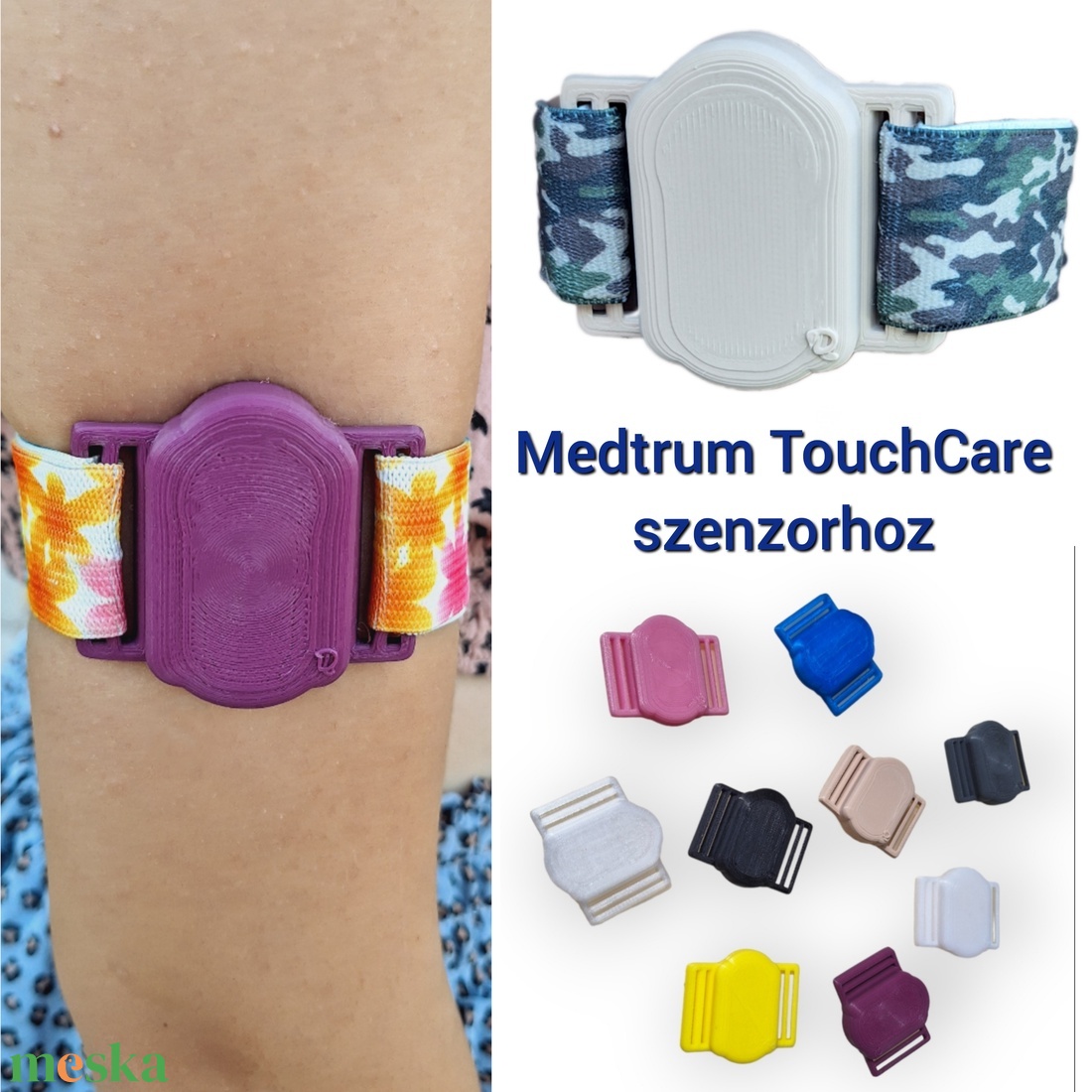 Medtrum TouchCare szenzorhoz rugalmas szenzorrögzítő karpánt (rugalmas, teljes fedésű keret) - ruha & divat - öv & övcsat - egyéb kellék - Meska.hu
