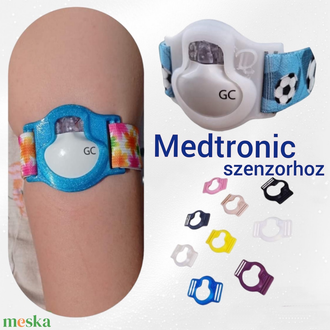 Medtronic szenzorhoz rugalmas szenzorrögzítő karpánt (rugalmas keret) szenzorpánt - ruha & divat - öv & övcsat - egyéb kellék - Meska.hu