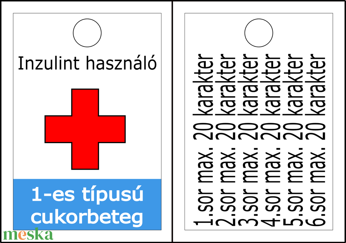 Jelölő cukorbetegeknek vészhelyzet esetére- személyre szabható felirattal táskára, eszközökre - táska & tok - kulcstartó & táskadísz - kulcstartó - Meska.hu
