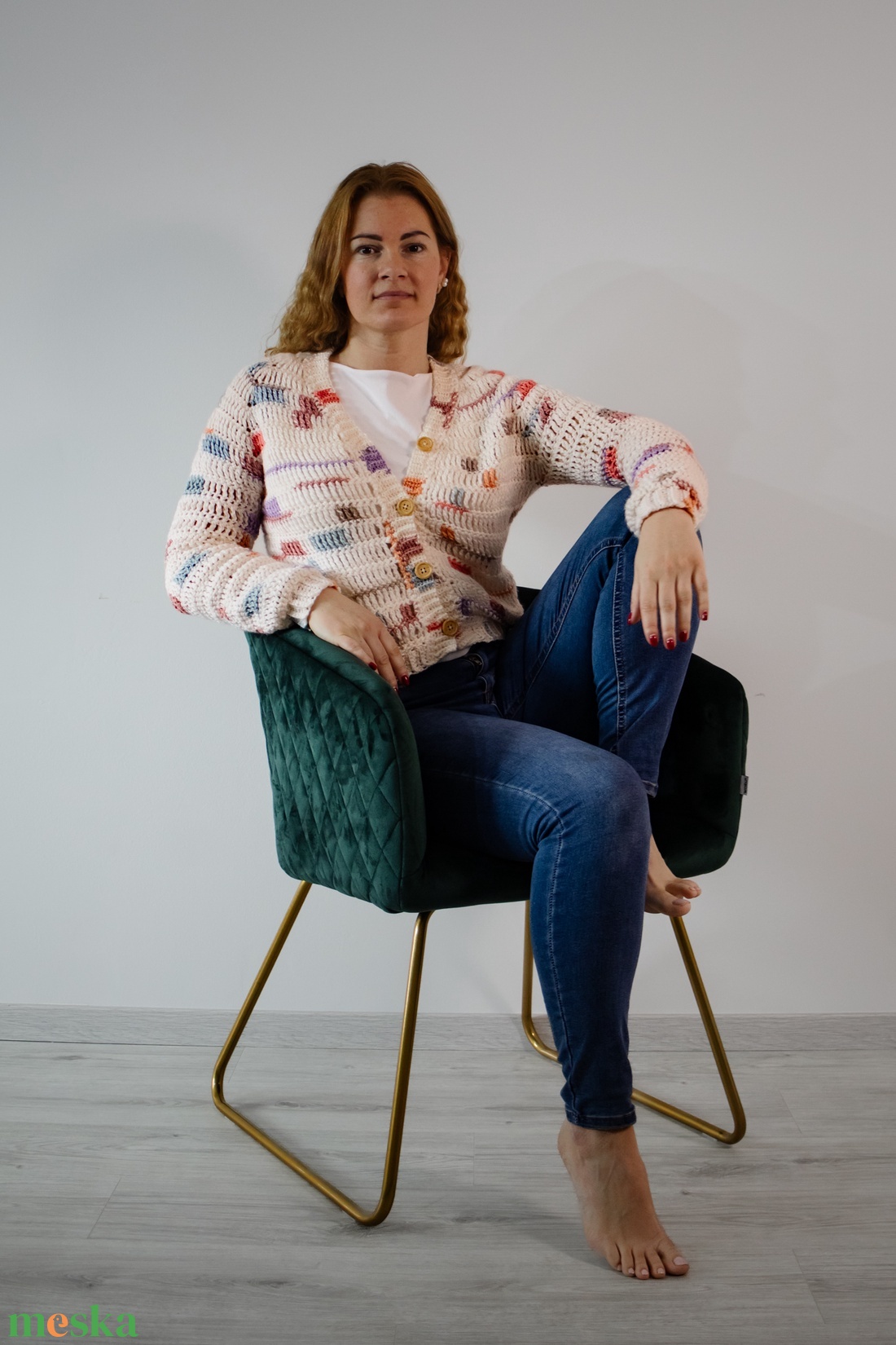 Horgolt színes raglán kardigán - ruha & divat - női ruha - kardigánok - Meska.hu