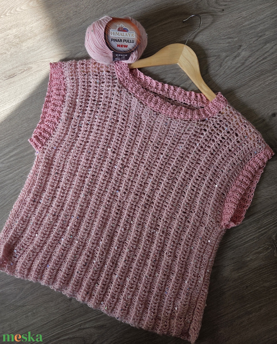 Csillogós különleges kézzel horgolt felső - ruha & divat - női ruha - top - Meska.hu