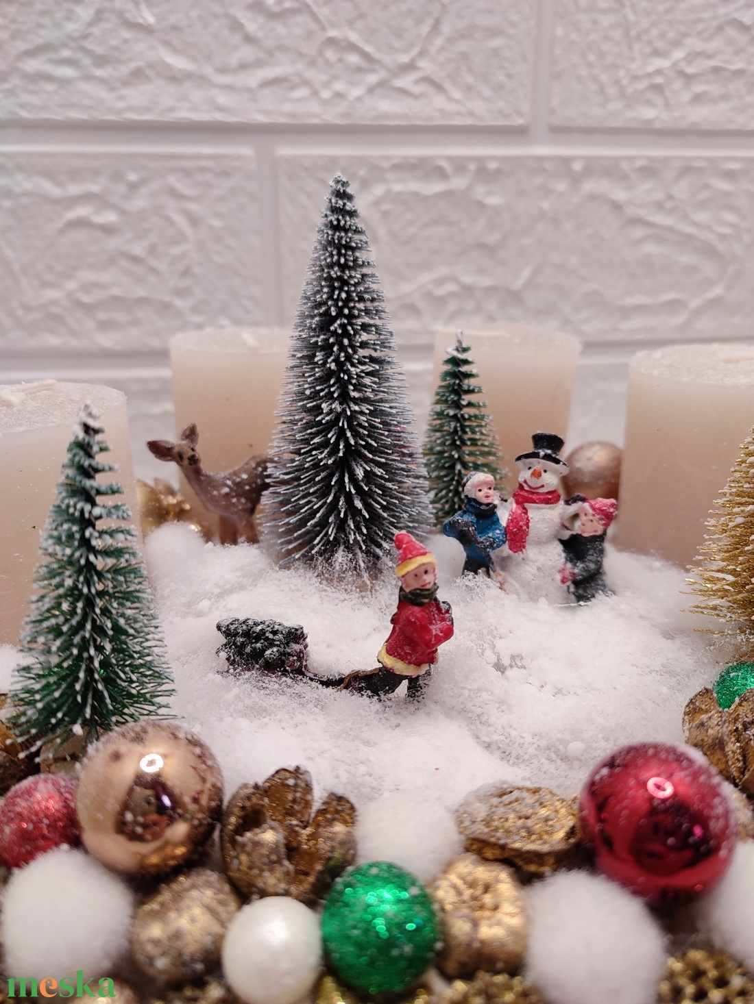 Mini karácsonyi életkép - karácsony - adventi díszek - adventi koszorú - Meska.hu Mini karácsonyi életkép - karácsony - adventi díszek - adventi koszorú - Meska.hu