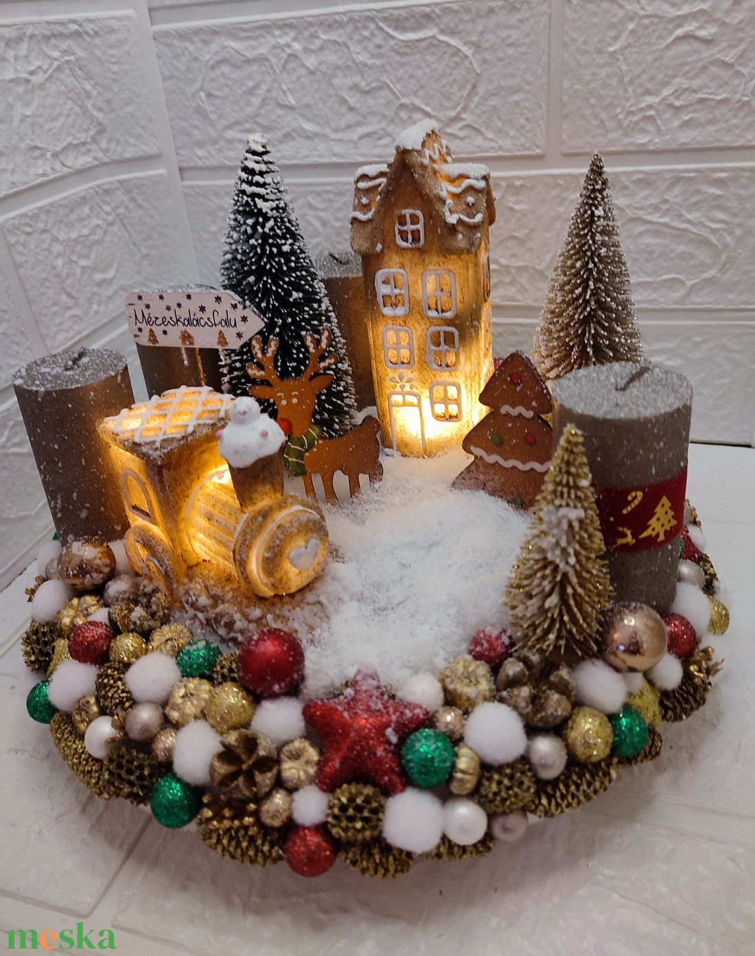 Mézeskalácsfalus adventi koszorú - karácsony - adventi díszek - adventi koszorú - Meska.hu Mézeskalácsfalus adventi koszorú - karácsony - adventi díszek - adventi koszorú - Meska.hu