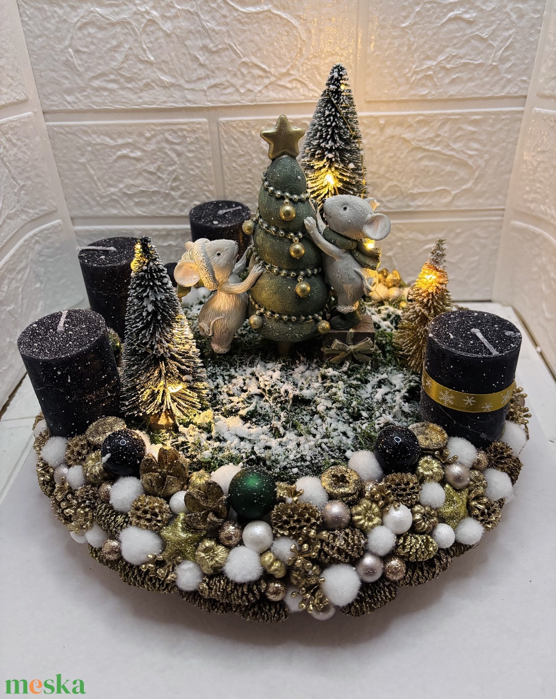 Egérkés adventi koszorú - karácsony - adventi díszek - adventi koszorú - Meska.hu Egérkés adventi koszorú - karácsony - adventi díszek - adventi koszorú - Meska.hu