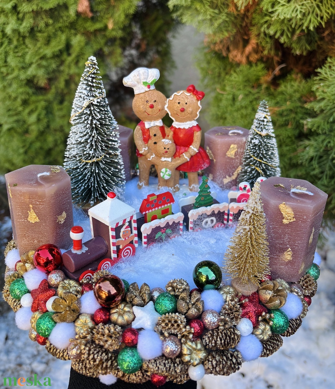 Világítós mézis adventi koszorú - karácsony - adventi díszek - adventi koszorú - Meska.hu Világítós mézis adventi koszorú - karácsony - adventi díszek - adventi koszorú - Meska.hu