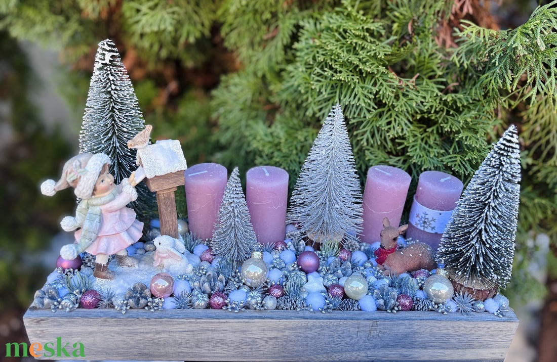 Adventi asztaldísz - karácsony - adventi díszek - adventi koszorú - Meska.hu