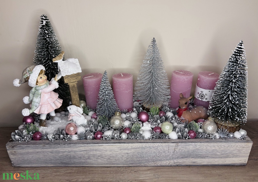 Adventi asztaldísz - karácsony - adventi díszek - adventi koszorú - Meska.hu