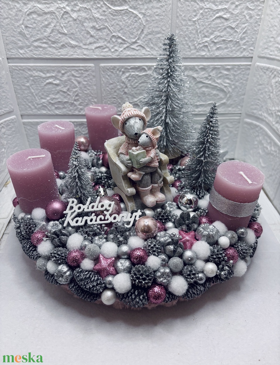 Világítós adventi koszorú - karácsony - adventi díszek - adventi koszorú - Meska.hu