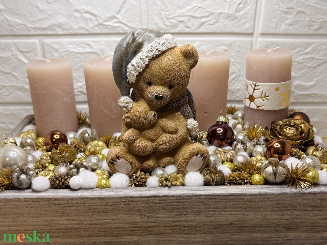 Macis adventi asztaldísz - karácsony - adventi díszek - adventi koszorú - Meska.hu