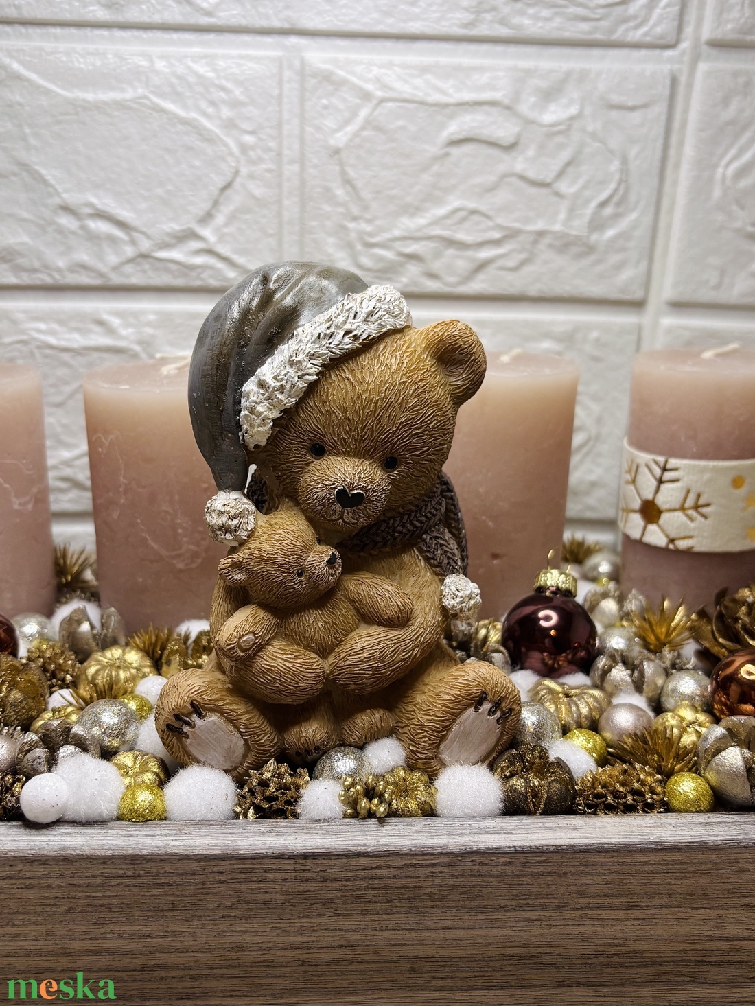 Macis adventi asztaldísz - karácsony - adventi díszek - adventi koszorú - Meska.hu