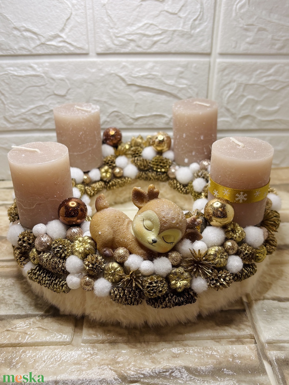 Őzikés adventi koszorú - karácsony - adventi díszek - adventi koszorú - Meska.hu