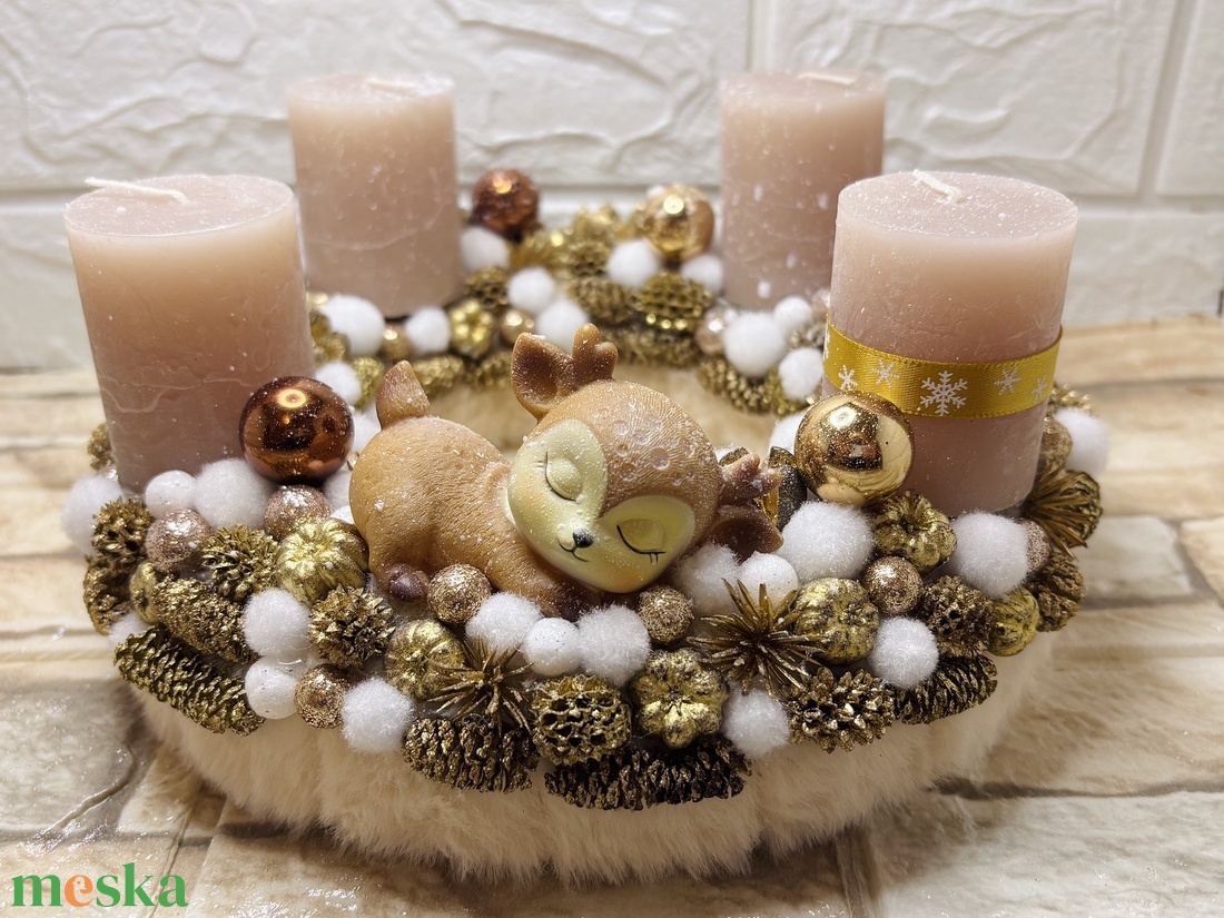 Őzikés adventi koszorú - karácsony - adventi díszek - adventi koszorú - Meska.hu