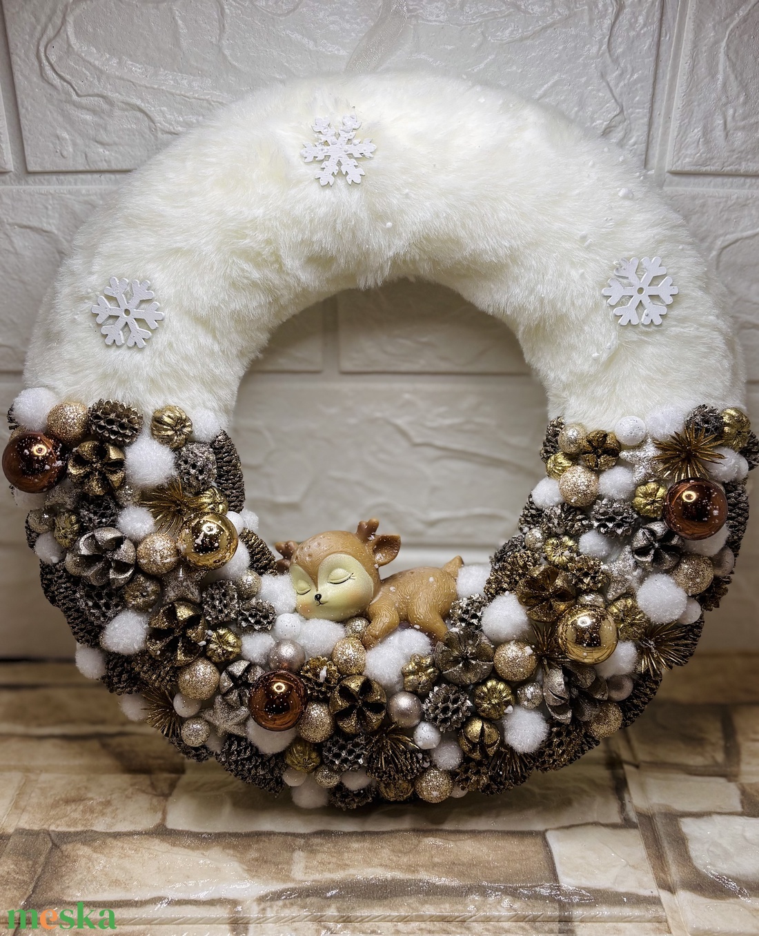 Őzikés adventi ajtódísz - karácsony - adventi díszek - adventi ajtódísz - Meska.hu