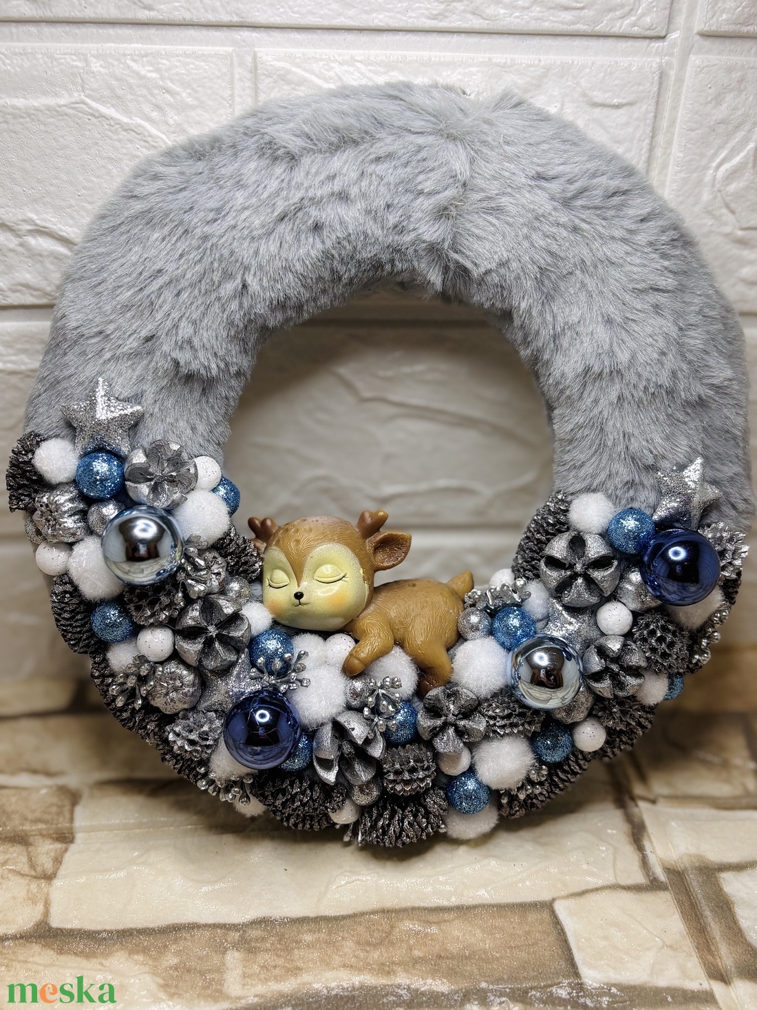 Őzikés adventi ajtódísz - karácsony - adventi díszek - adventi ajtódísz - Meska.hu