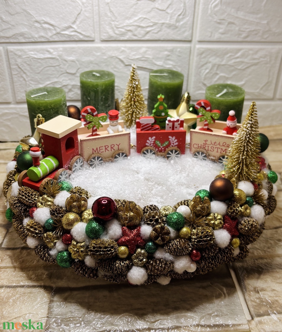 Vonatos adventi koszorú - karácsony - adventi díszek - adventi koszorú - Meska.hu