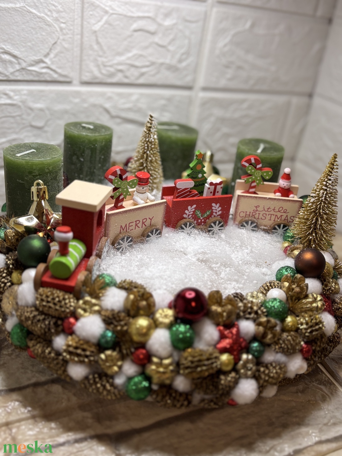 Vonatos adventi koszorú - karácsony - adventi díszek - adventi koszorú - Meska.hu