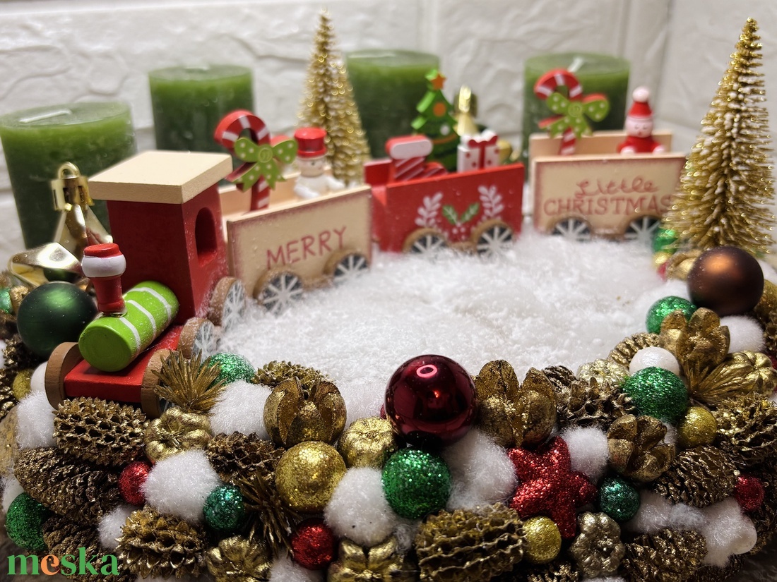 Vonatos adventi koszorú - karácsony - adventi díszek - adventi koszorú - Meska.hu