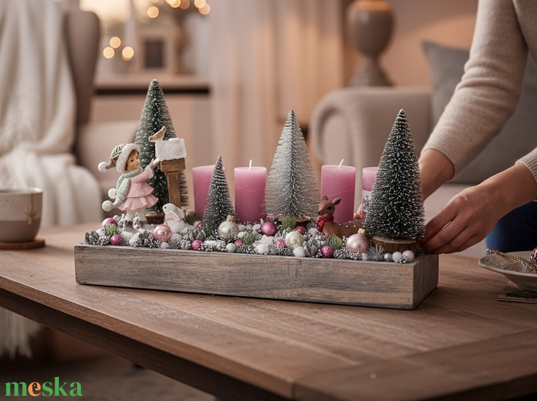 Adventi asztaldísz - karácsony - adventi díszek - adventi koszorú - Meska.hu