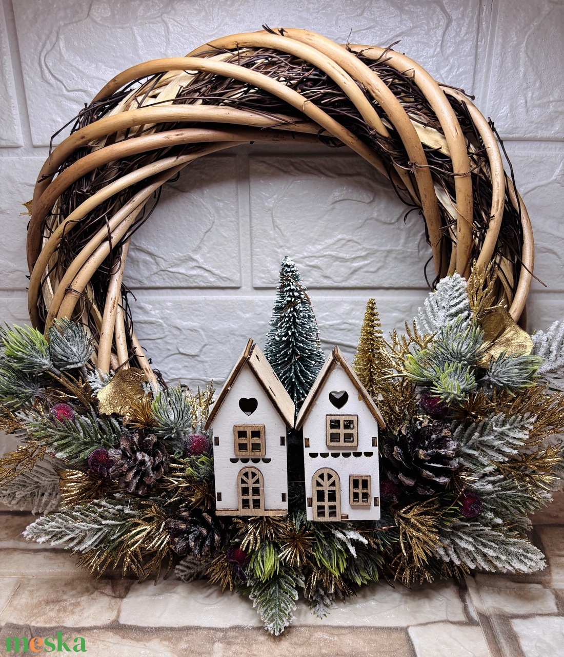 Vilgitós természetközeli ajtódísz - karácsony - adventi díszek - adventi ajtódísz - Meska.hu