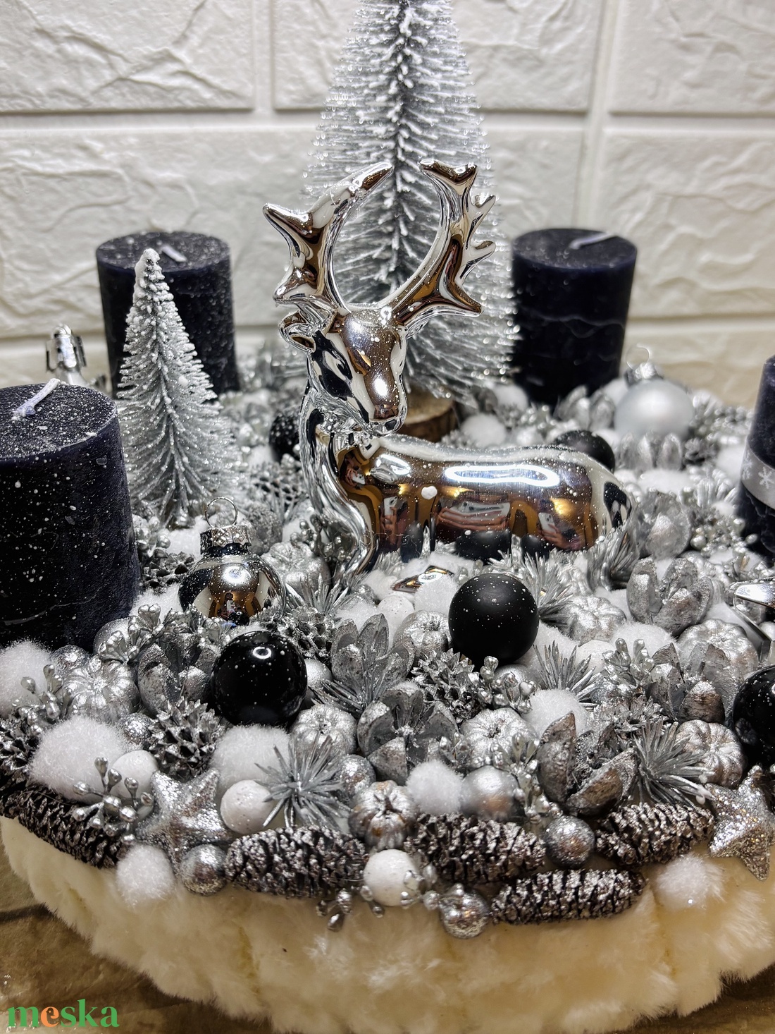 Elegáns szarvasos adventi koszorú - karácsony - adventi díszek - adventi koszorú - Meska.hu