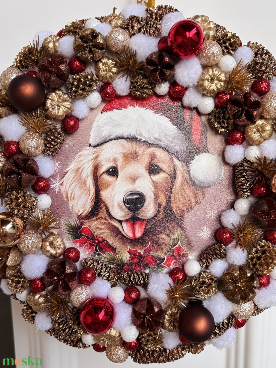 Kutyás adventi ajtódísz - karácsony - adventi díszek - adventi ajtódísz - Meska.hu