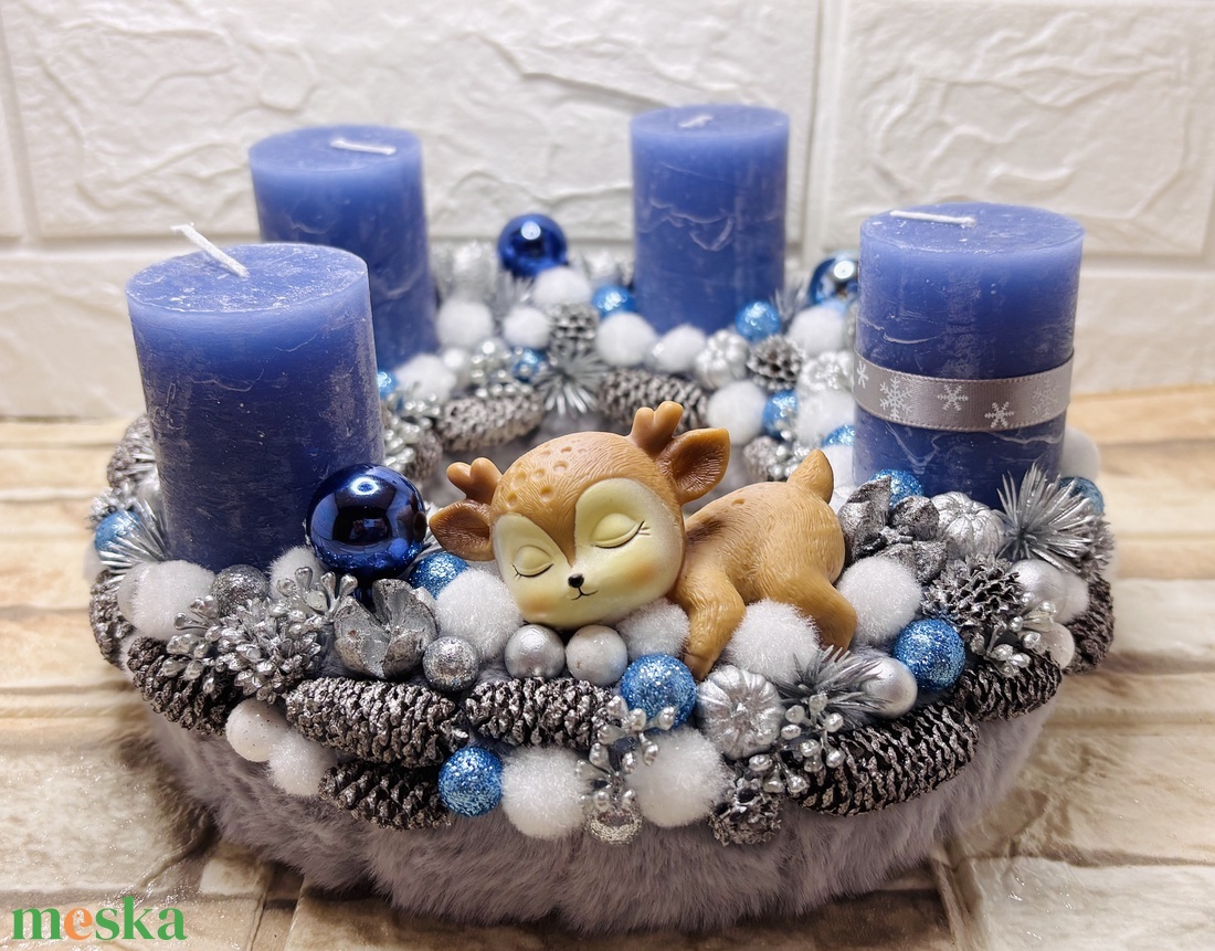 Cuki őzikés adventi koszorú - karácsony - adventi díszek - adventi koszorú - Meska.hu