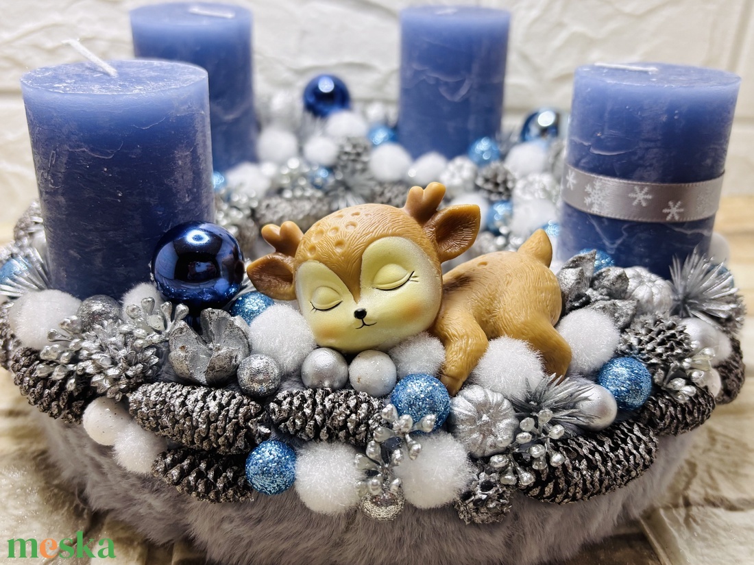 Cuki őzikés adventi koszorú - karácsony - adventi díszek - adventi koszorú - Meska.hu