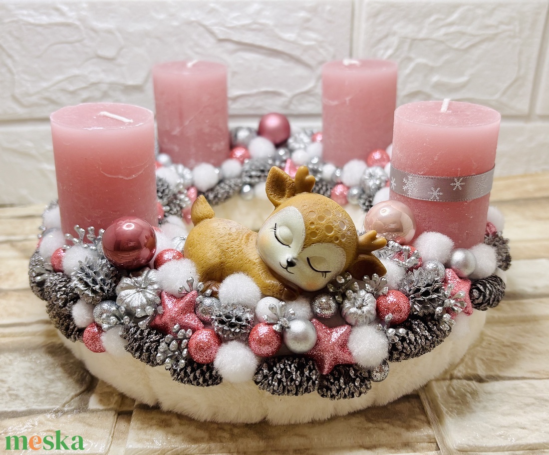 Őzikés adventi koszorú - karácsony - adventi díszek - adventi koszorú - Meska.hu
