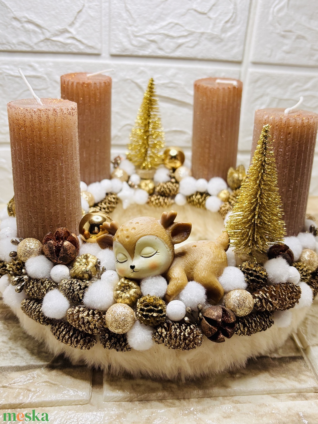 Őzikés adventi koszorú - karácsony - adventi díszek - adventi koszorú - Meska.hu