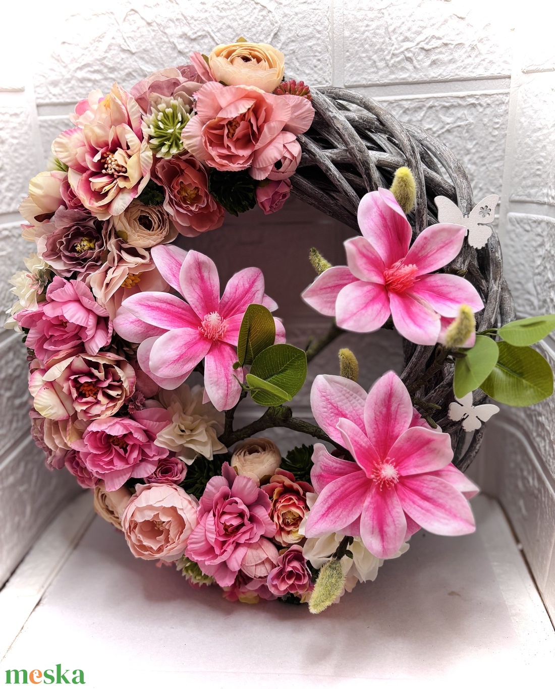 Magnóliás tavaszi ajtódísz - otthon & életmód - dekoráció - ajtó- és ablak dekoráció - ajtódísz & kopogtató - Meska.hu