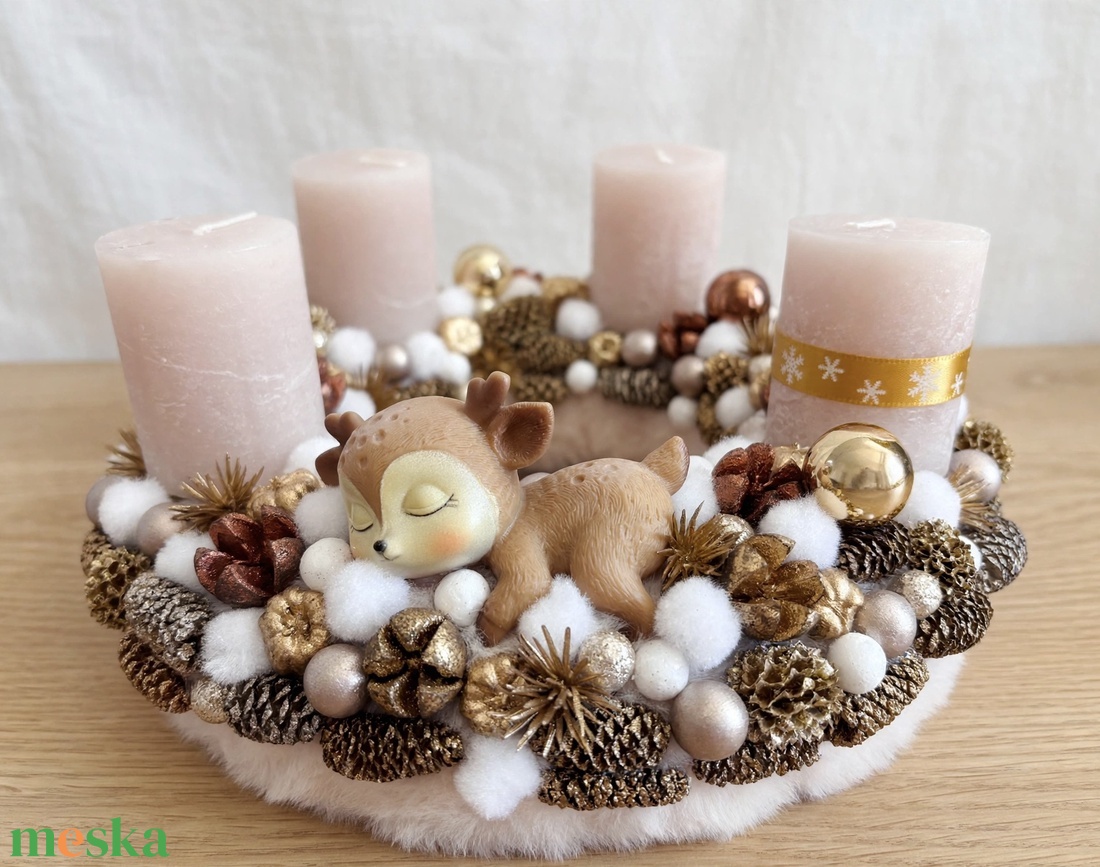 Őzikés adventi koszorú - karácsony - adventi díszek - adventi koszorú - Meska.hu