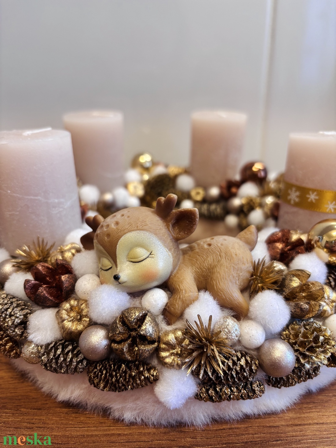 Őzikés adventi koszorú - karácsony - adventi díszek - adventi koszorú - Meska.hu