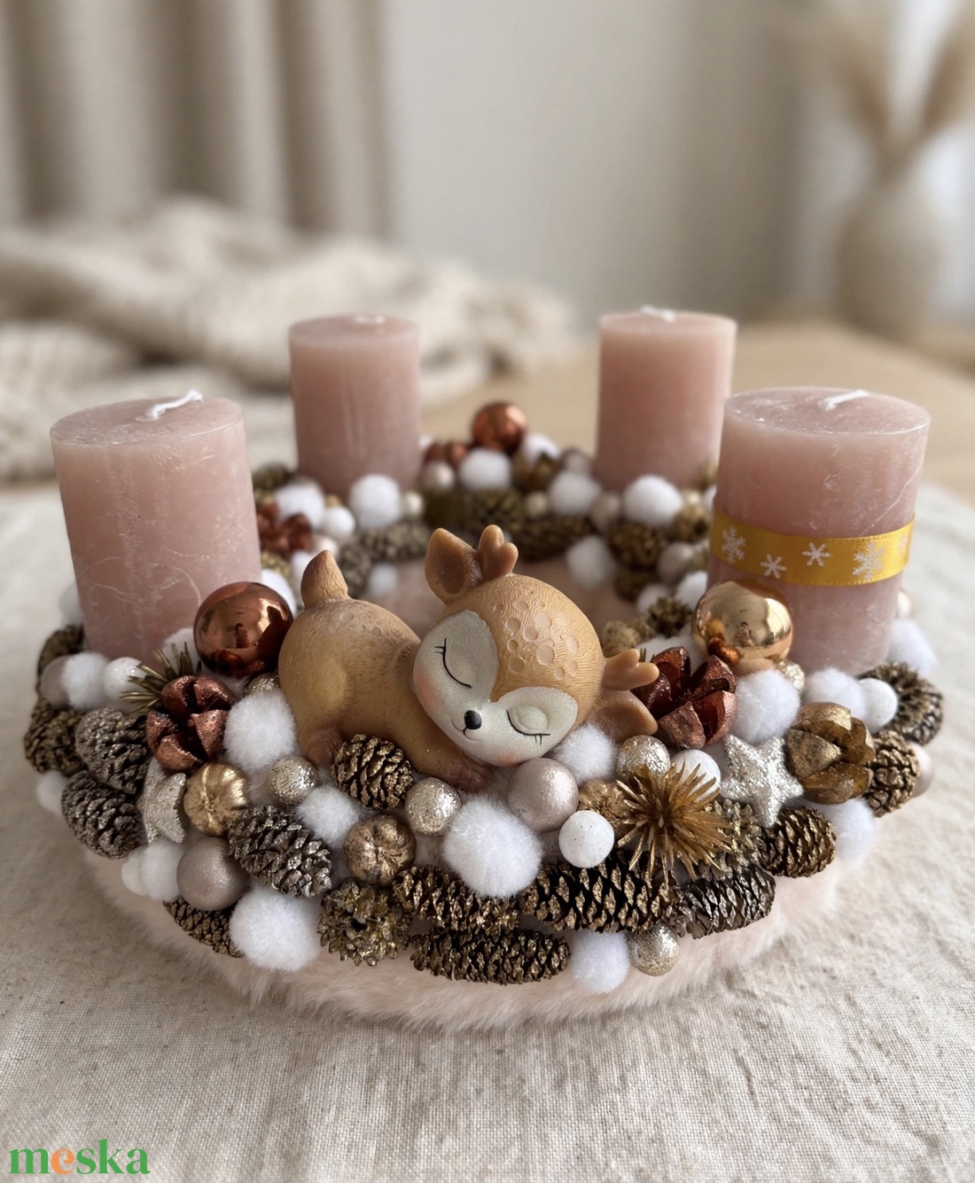 Őzikés adventi koszorú - karácsony - adventi díszek - adventi koszorú - Meska.hu