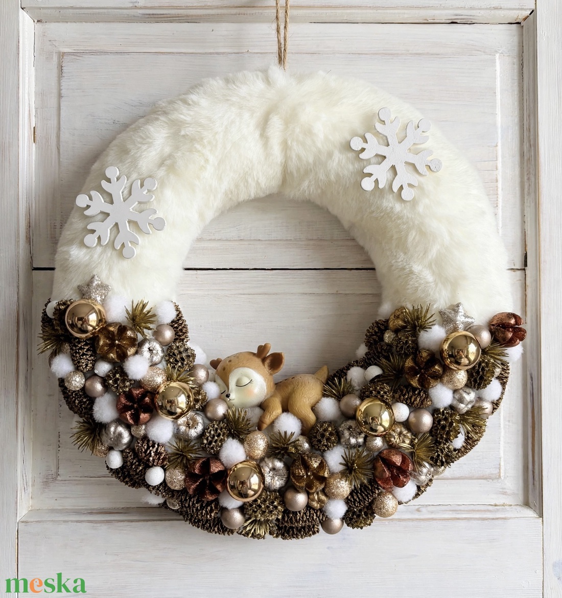 Őzikés adventi ajtódísz - karácsony - adventi díszek - adventi ajtódísz - Meska.hu