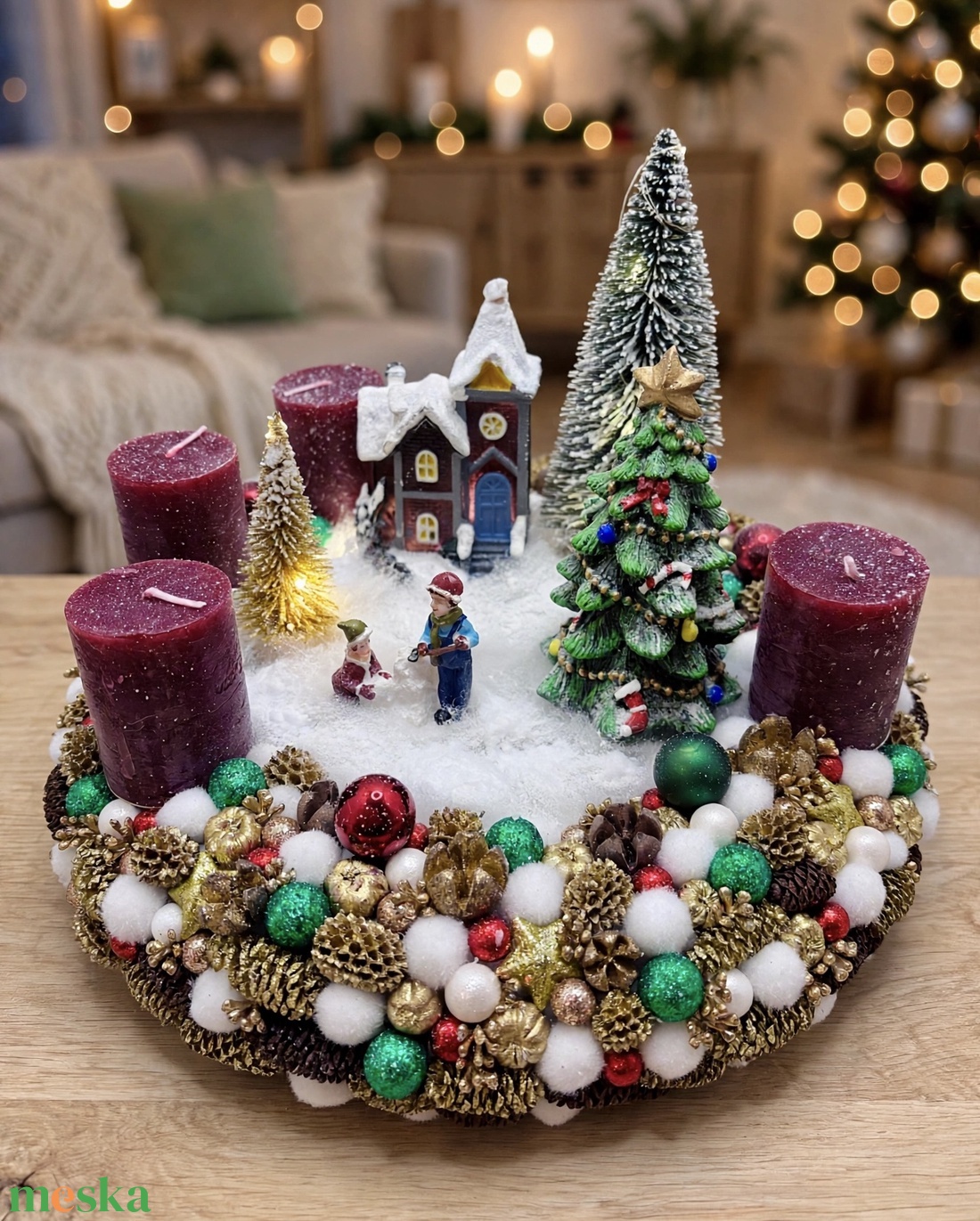 Adventi életkép - karácsony - adventi díszek - adventi koszorú - Meska.hu