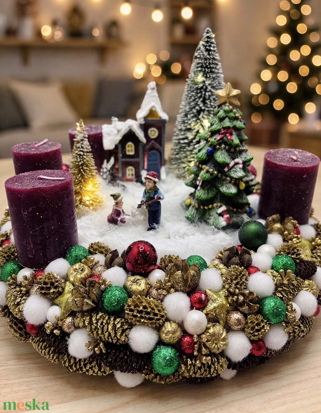 Adventi életkép - karácsony - adventi díszek - adventi koszorú - Meska.hu
