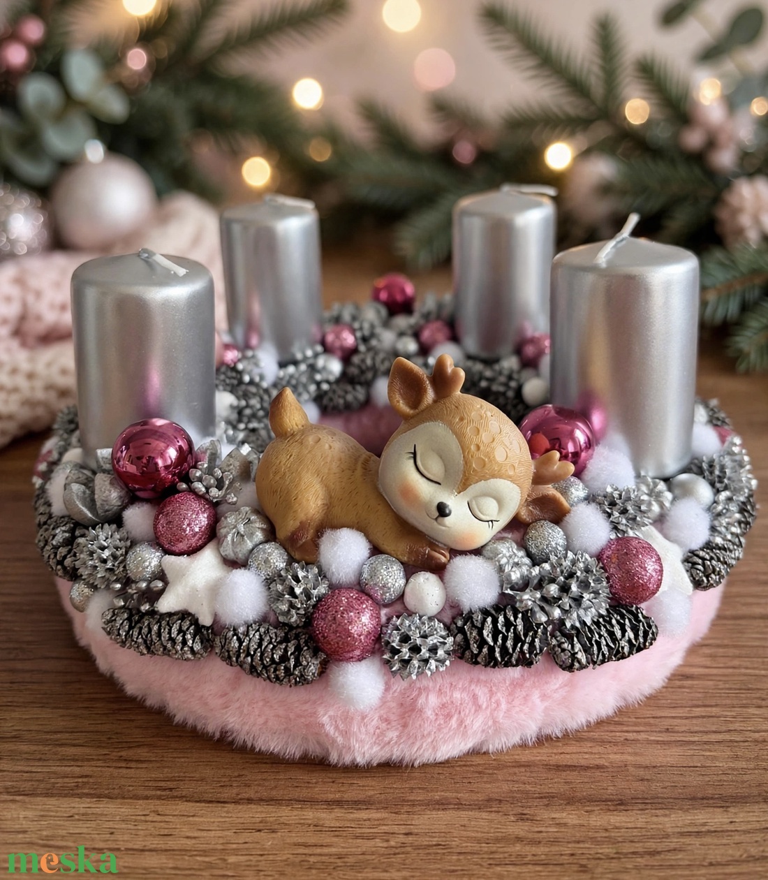 Őzikés adventi koszorú - karácsony - adventi díszek - adventi koszorú - Meska.hu